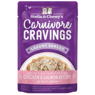 Stella&Chewys Cat CarnivoreCravingsShrds Chk&Salmon 24/2.8oz