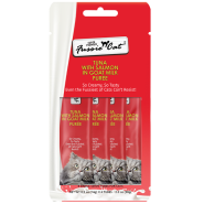 Fussie Cat Treats SprPrm Tuna/Salmon in GoatMlkPuree 18/2oz