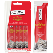 Fussie Cat Treats SprPrm Tuna/Salmon in GoatMlkPuree 4/0.5oz