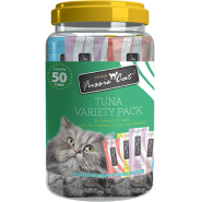 Fussie Cat Treats Tuna Puree VarietyPk (5 Flvr) 50pc