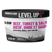 Iron Will Raw Dog Cup Beef Turkey & Salmon 24/4oz