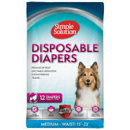 Simple Solution Disposable Female Diapers Medium 12 pk