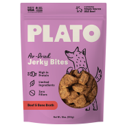 Plato Dog Jerky Bites Beef w/Bone Broth 18oz