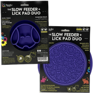 Spunky Pup Combo Bowl Slow Feeder & Lick Pad Duo