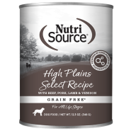 NutriSource Dog GF High Plains Select 12/12.3oz