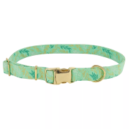 Accent Dog Metallic Collar GrcflGrnLvs X-Sm 5/8"x8"-12"