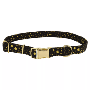 Accent Dog Metallic Collar BrtBlkGlxy Lg 1"x18"-26"