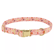 Accent Dog Metallic Collar DlctPnkFlwr Lg 1"x18"-26"