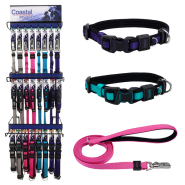 Coastal Inspire Collar and Leash Display 4 Color 48 pc