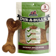 Redbarn Dog Dur-A-Bulls Bone Hickory BBQ Large 3pk