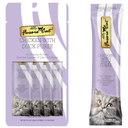 Fussie Cat Treats SprPrm Chicken w/Duck Puree 4/0.5oz