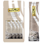 Fussie Cat Treats SprPrm Chicken w/ChknLiver Puree 4/0.5oz