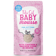 Tiki Cat Baby Mousse Kitten Chicken&ChkLiver 12/2.4 oz Pouch